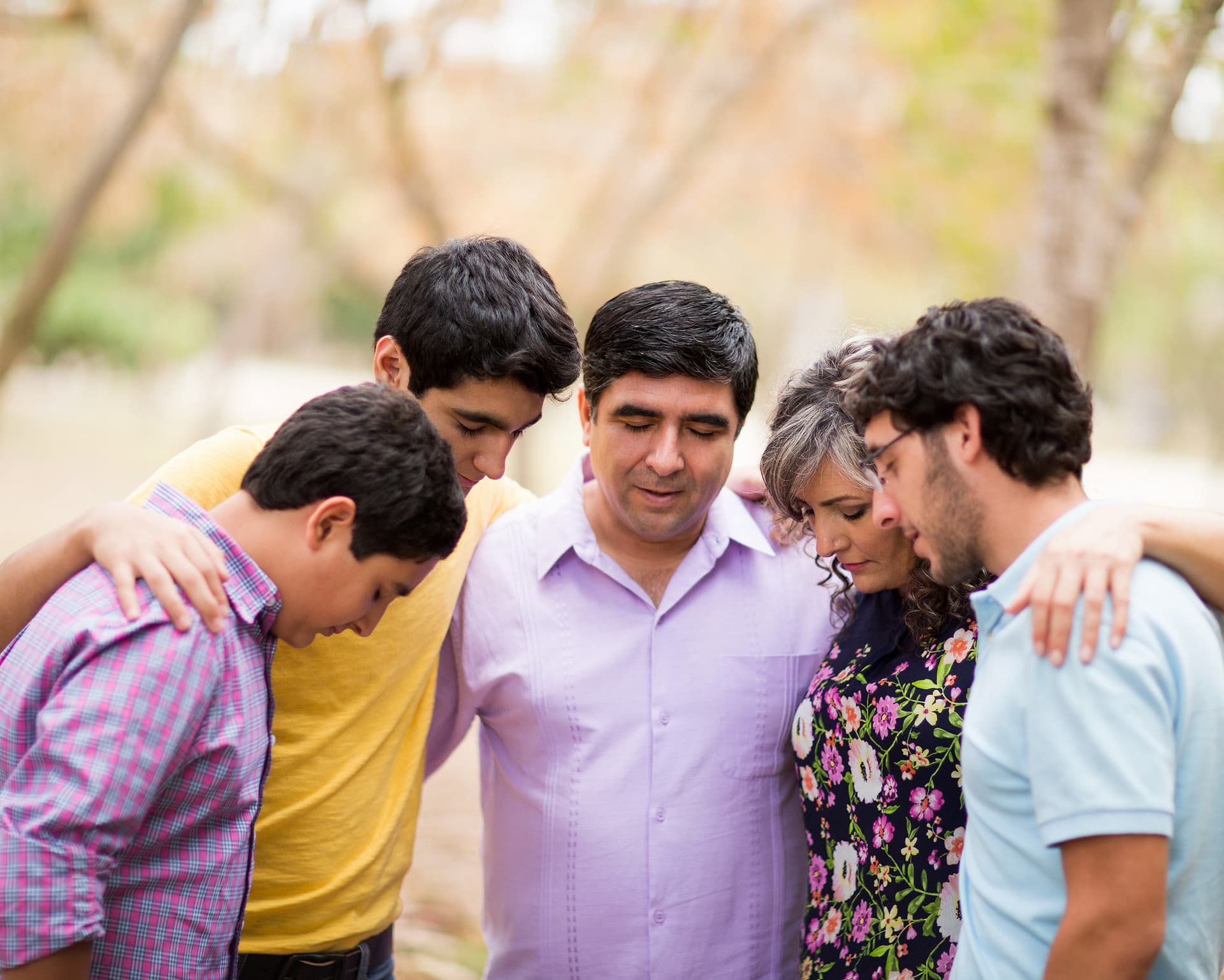 family praying