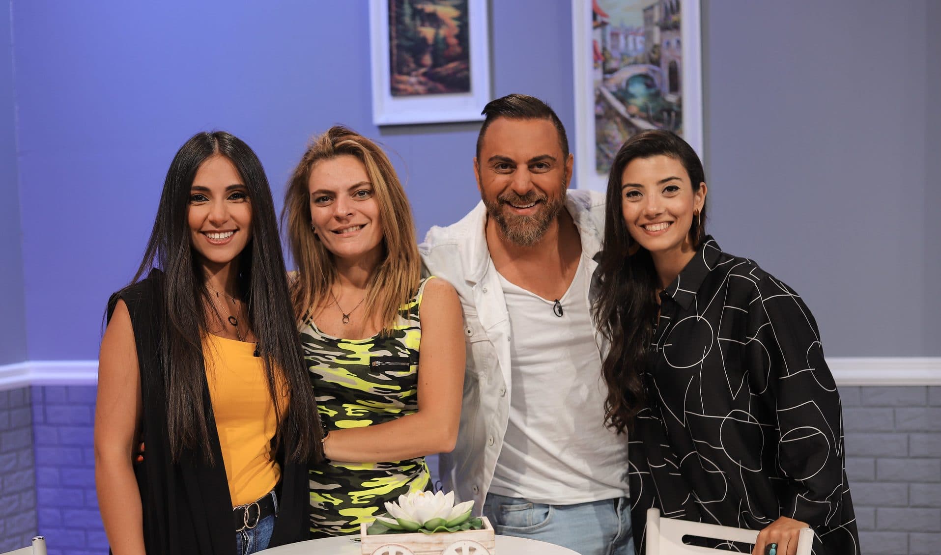 Presenters of From Heart to Heart on set at SAT-7’s studio in Beirut