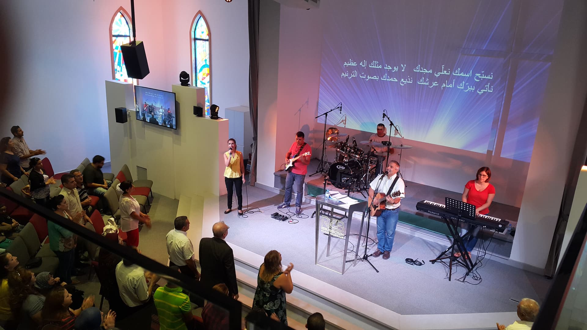 Worship service, Resurrection Church Beirut